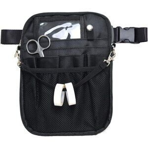 Compact Black Utility Fanny Pack for Nurses - 10 Pocket Organization Solution